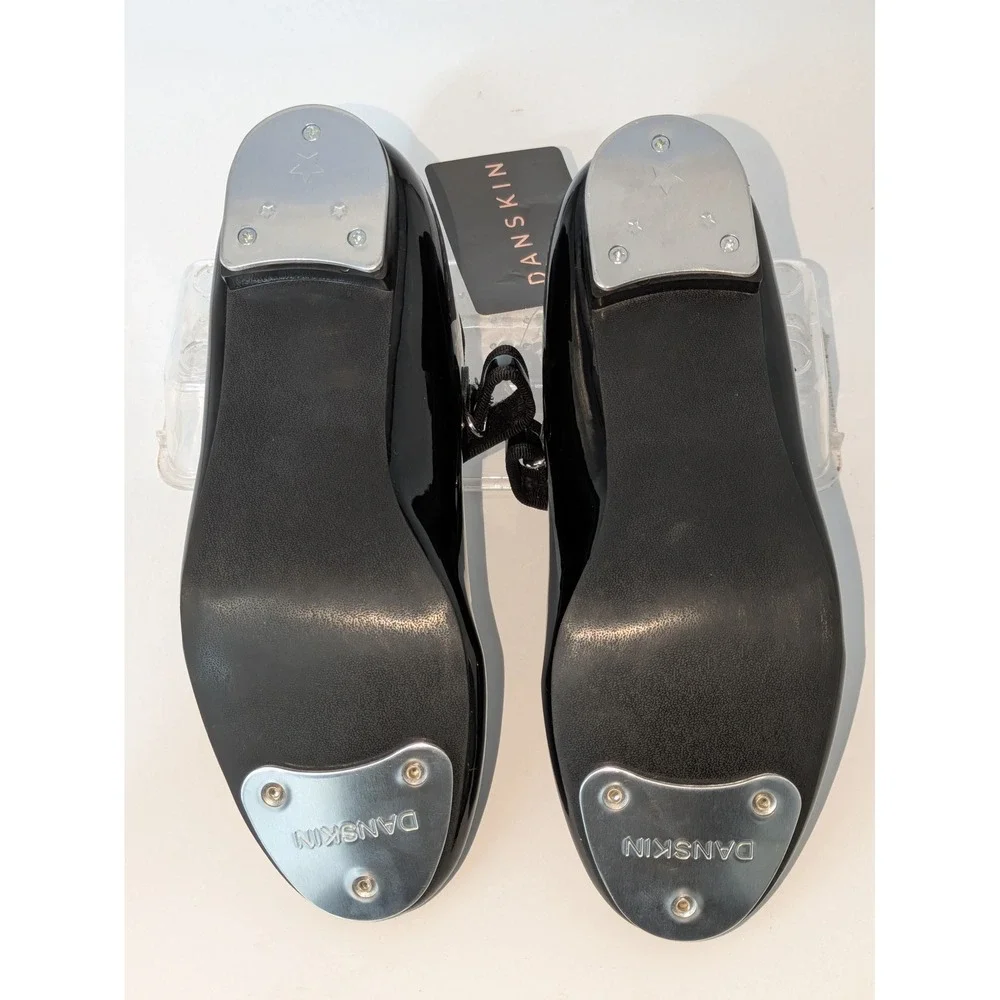 Danskin Tap Shoes Kids Size 13 Black Patent Mary Jane Dance Shoes NWT